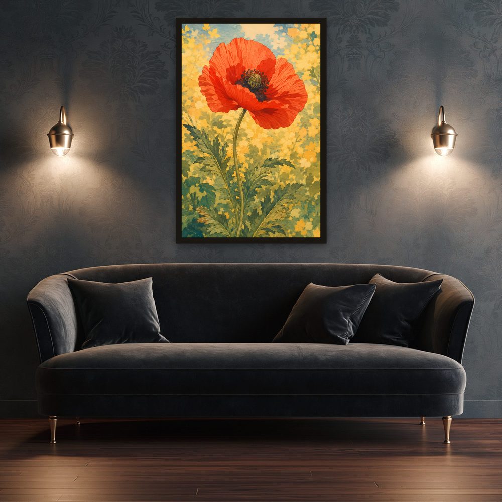 Poppy Woodcut woodcut print wall art by Brunelvi — Ansicht 3