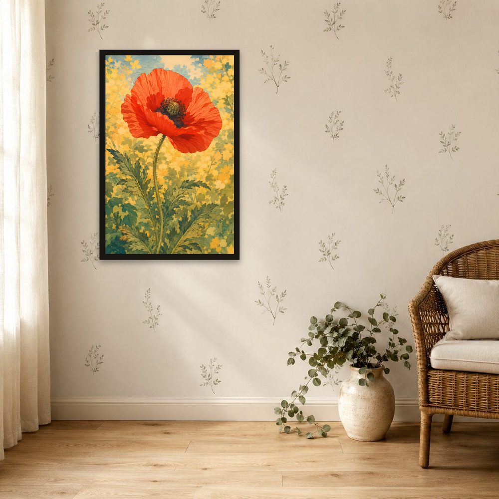 Poppy Woodcut woodcut print wall art by Brunelvi — Ansicht 4