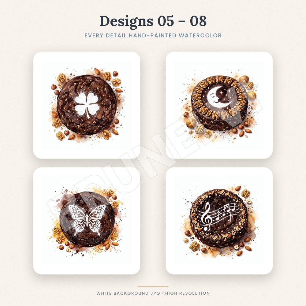 Powdered Sugar Cake Art Clipart Set — jpg bundles (white bg) clipart by Brunelvi — view 4