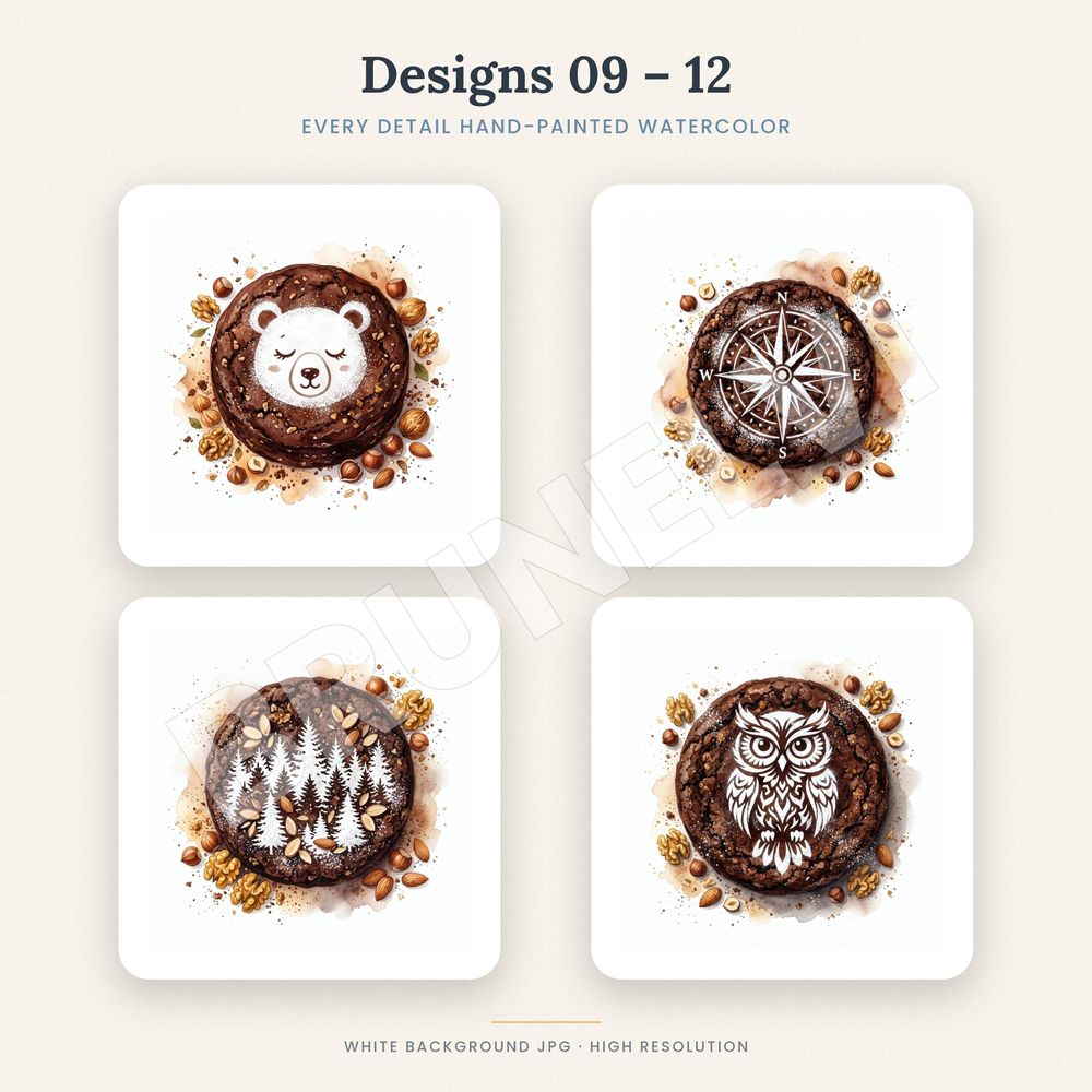Powdered Sugar Cake Art Clipart Set — jpg bundles (white bg) clipart by Brunelvi — view 5