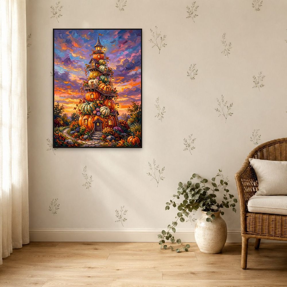 Pumpkin Cottage Tower — fantasy wall art print by Brunelvi — view 5