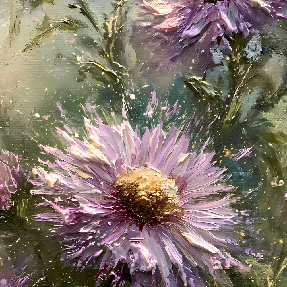 Purple Aster — florals wall art print by Brunelvi — view 2
