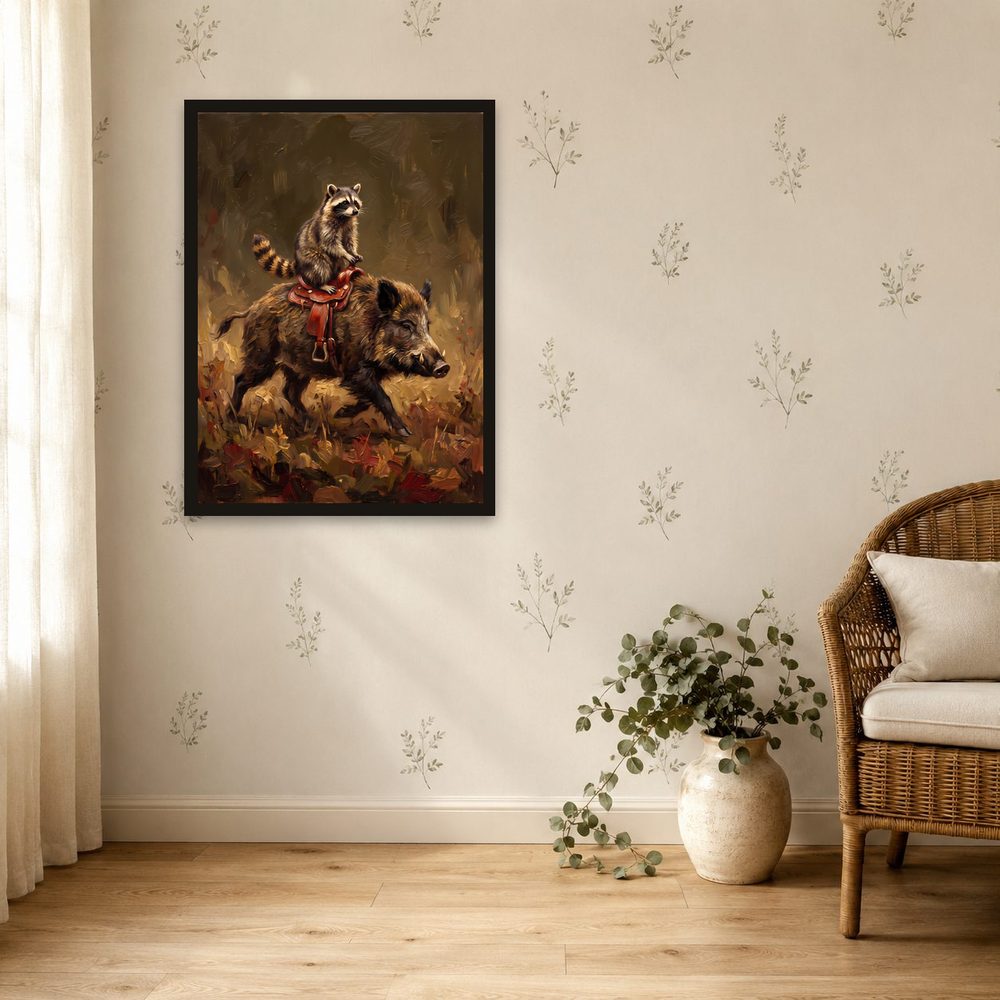 Raccoon Rider impasto oil painting wall art by Brunelvi — Ansicht 4