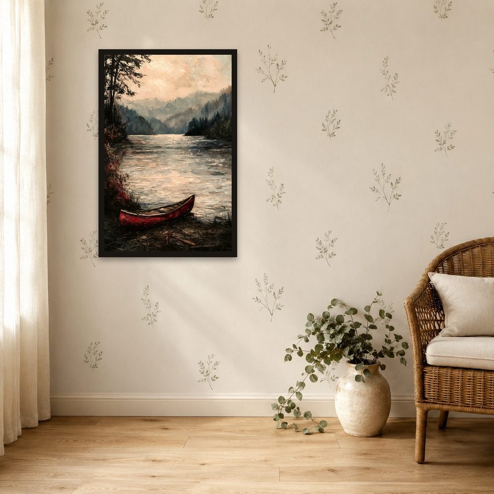 Red Canoe impasto oil painting wall art by Brunelvi — Ansicht 4