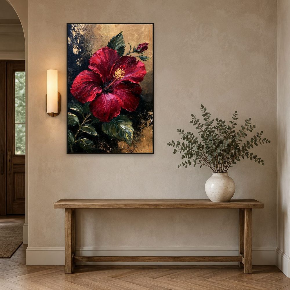 Red Hibiscus — florals wall art print by Brunelvi — view 3