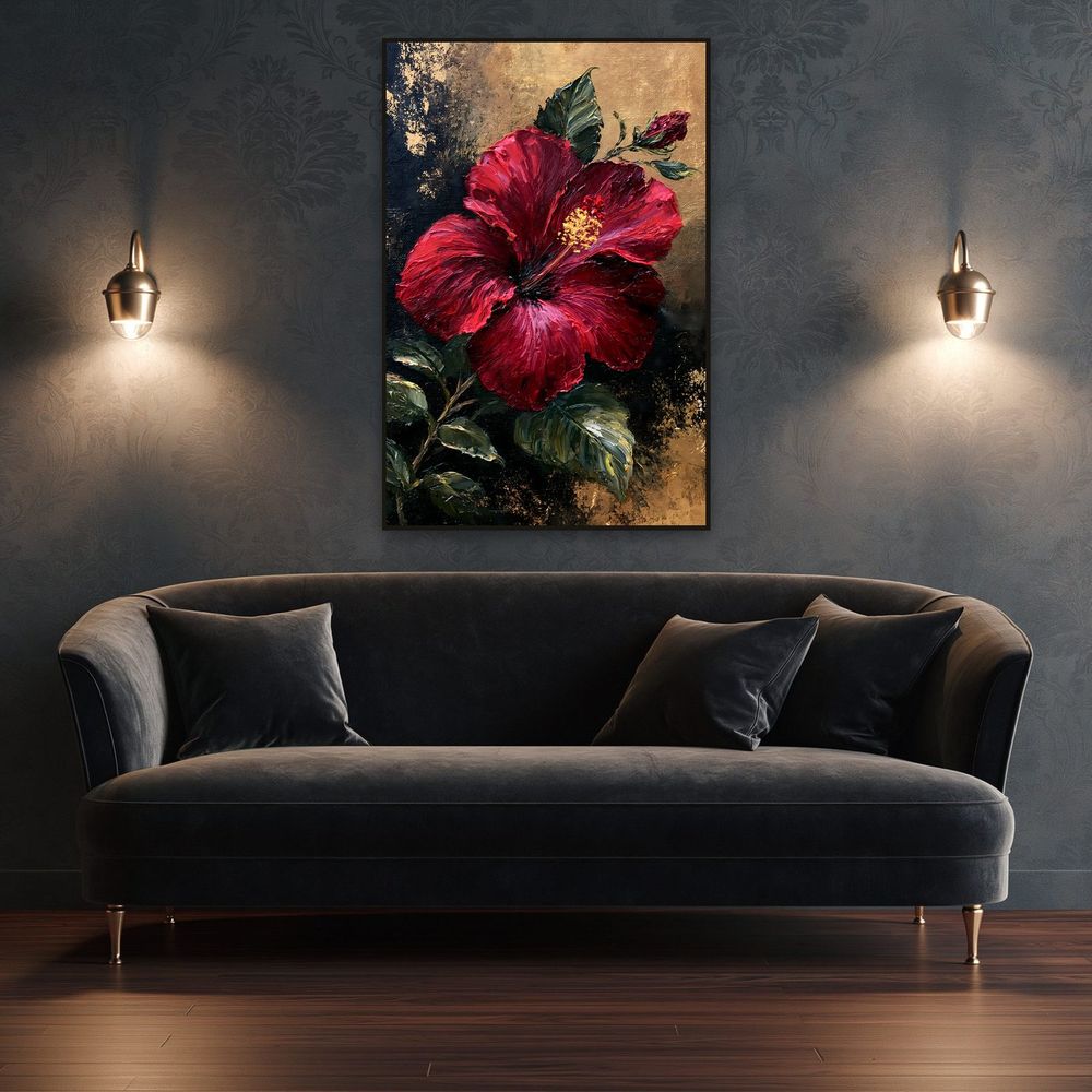 Red Hibiscus — florals wall art print by Brunelvi — view 4