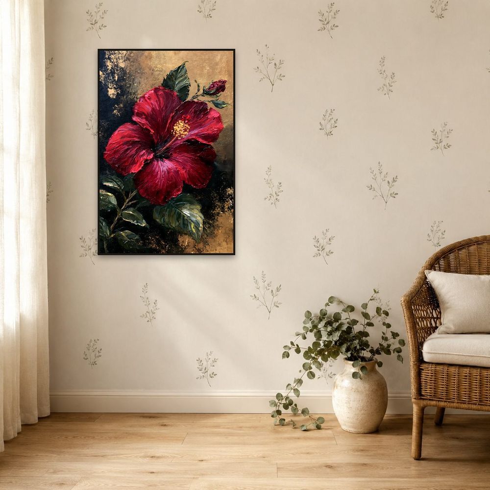 Red Hibiscus — florals wall art print by Brunelvi — view 5