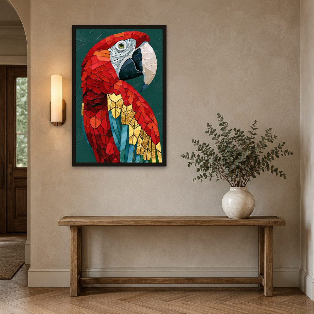 Red Macaw impasto oil painting wall art by Brunelvi — Ansicht 2