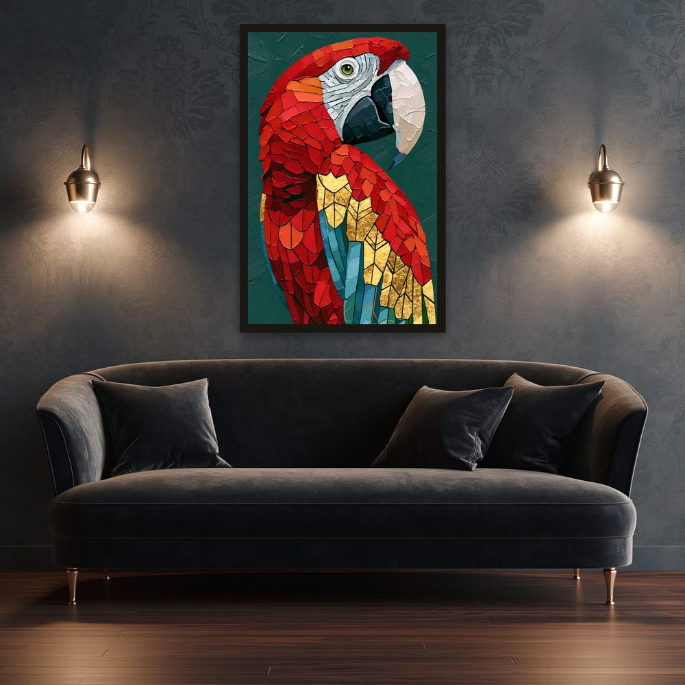 Red Macaw impasto oil painting wall art by Brunelvi — Ansicht 3