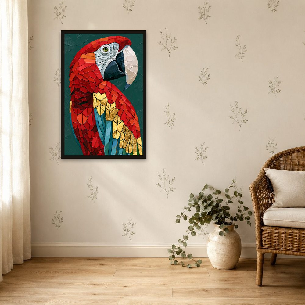 Red Macaw impasto oil painting wall art by Brunelvi — Ansicht 4