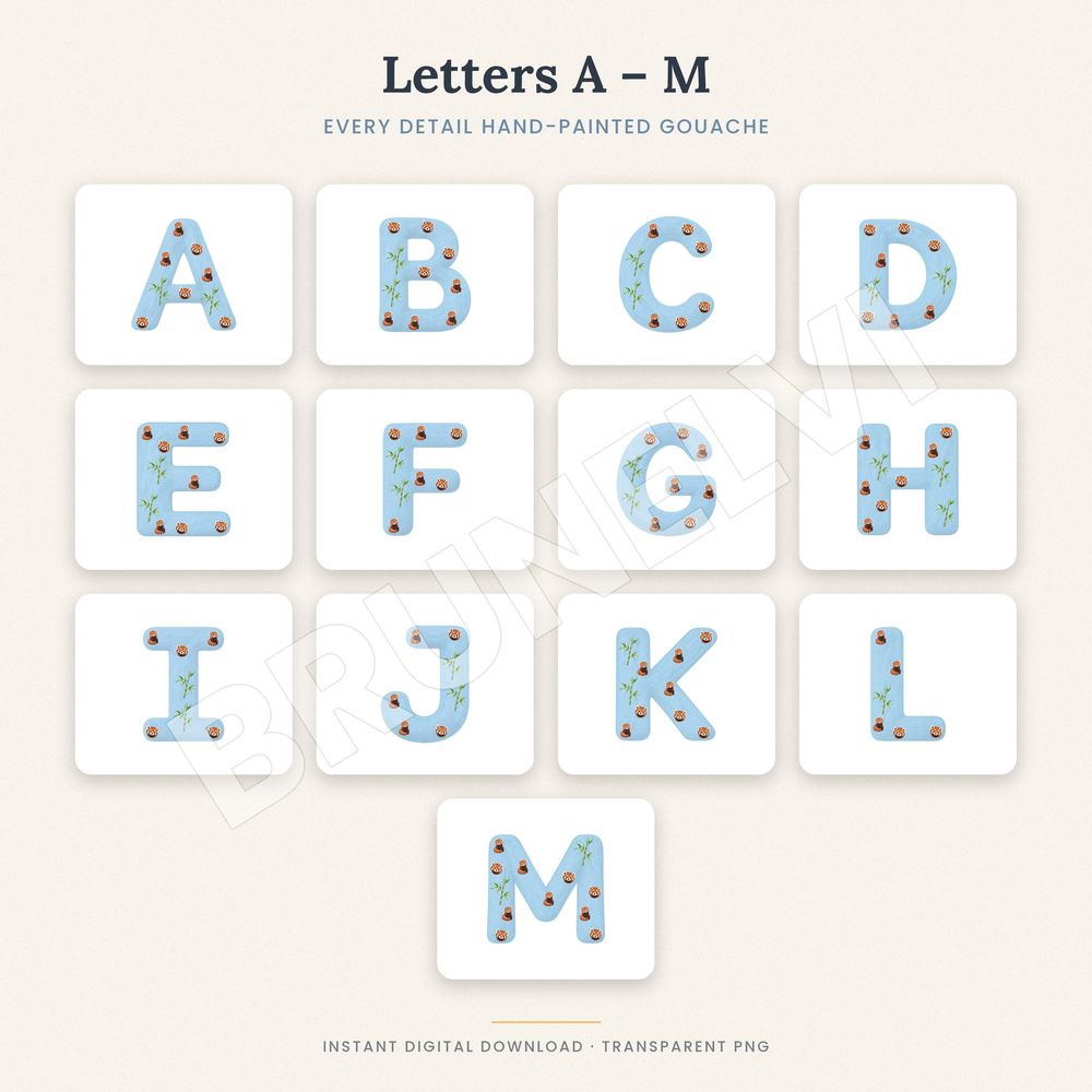 Red Panda Alphabet PNG — alphabet letter pngs clipart by Brunelvi — view 4