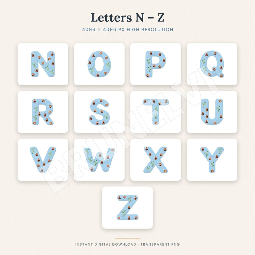 Red Panda Alphabet PNG — alphabet letter pngs clipart by Brunelvi — view 5