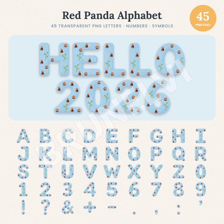 Red Panda Alphabet PNG — alphabet letter pngs clipart by Brunelvi