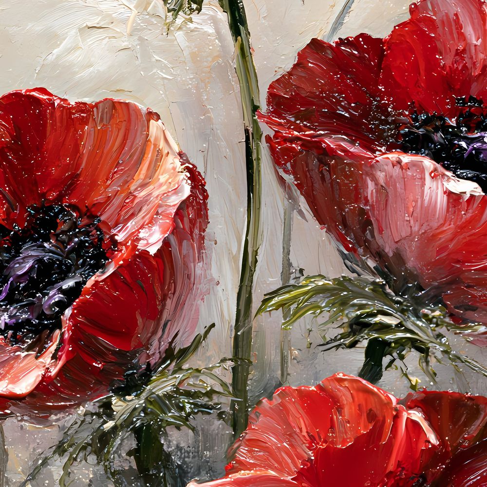 Red Poppies — florals wall art print by Brunelvi — view 2