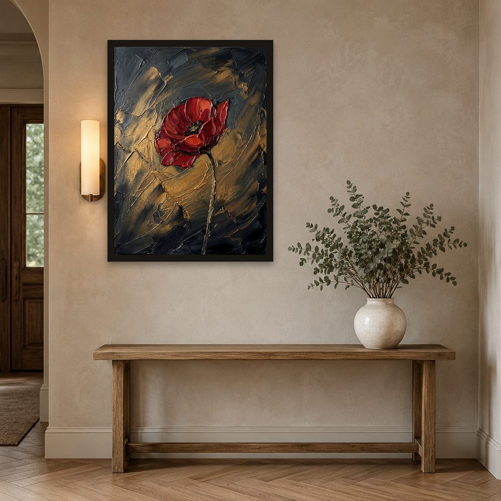 Red Poppy impasto oil painting wall art by Brunelvi — Ansicht 2