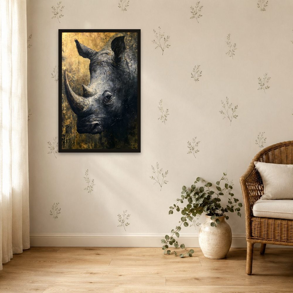Rhino impasto oil painting wall art by Brunelvi — Ansicht 4
