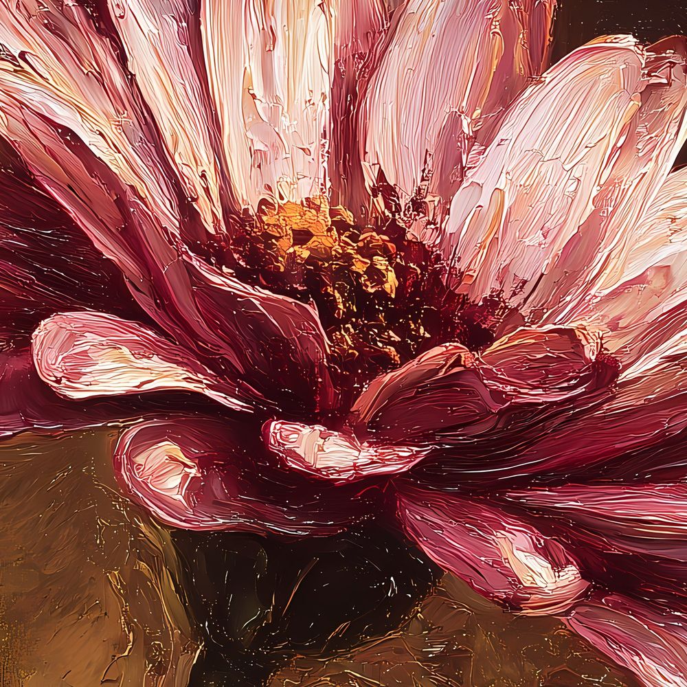 Rosewood Osteospermum — florals wall art print by Brunelvi — view 2