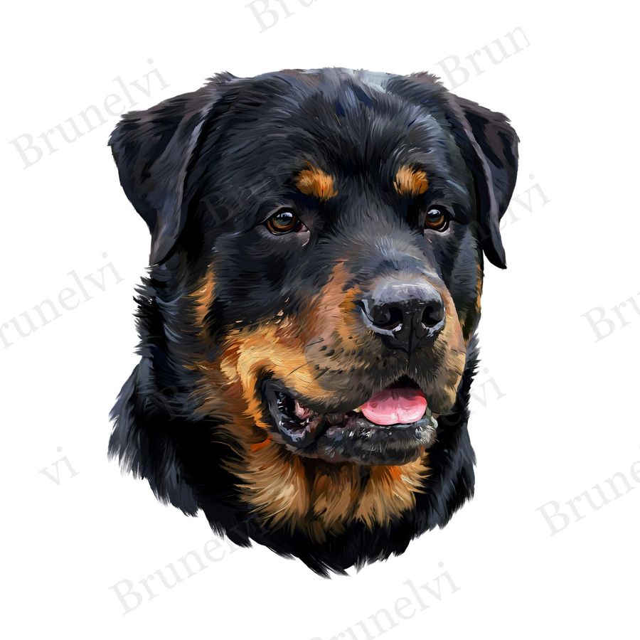 Rottweiler Oil Painting Clipart — animal clipart clipart by Brunelvi