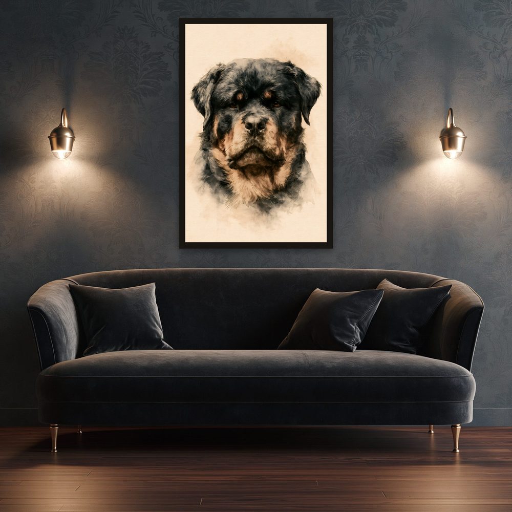 Rottweiler vintage illustration wall art by Brunelvi — Ansicht 3