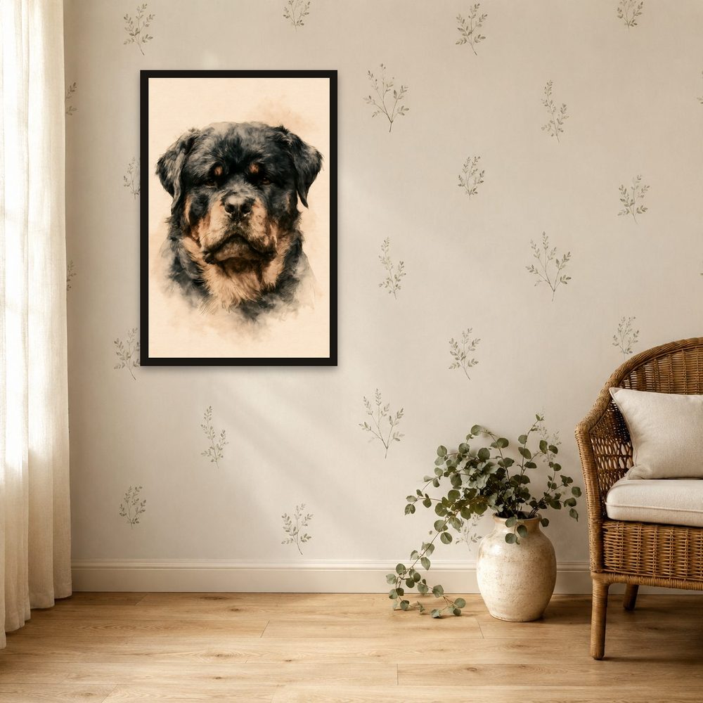 Rottweiler vintage illustration wall art by Brunelvi — Ansicht 4