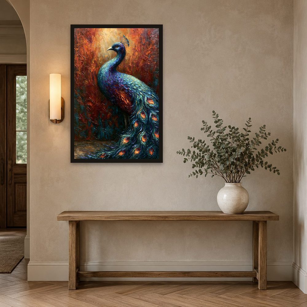 Royal Peacock impasto oil painting wall art by Brunelvi — Ansicht 2