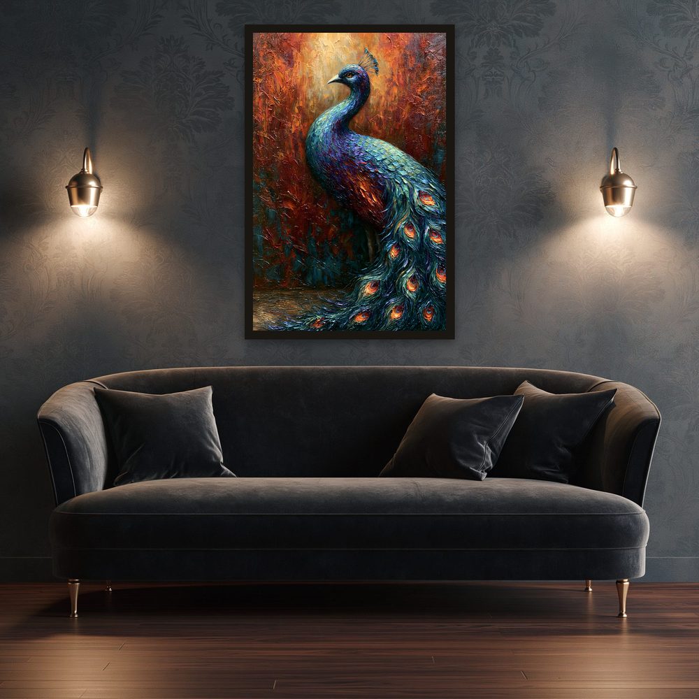 Royal Peacock impasto oil painting wall art by Brunelvi — Ansicht 3