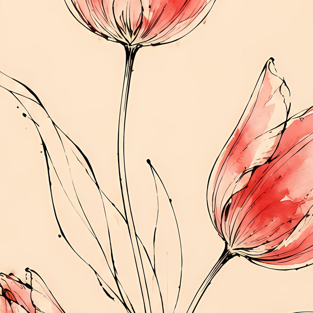 Ruby Tulips — florals wall art print by Brunelvi — view 2