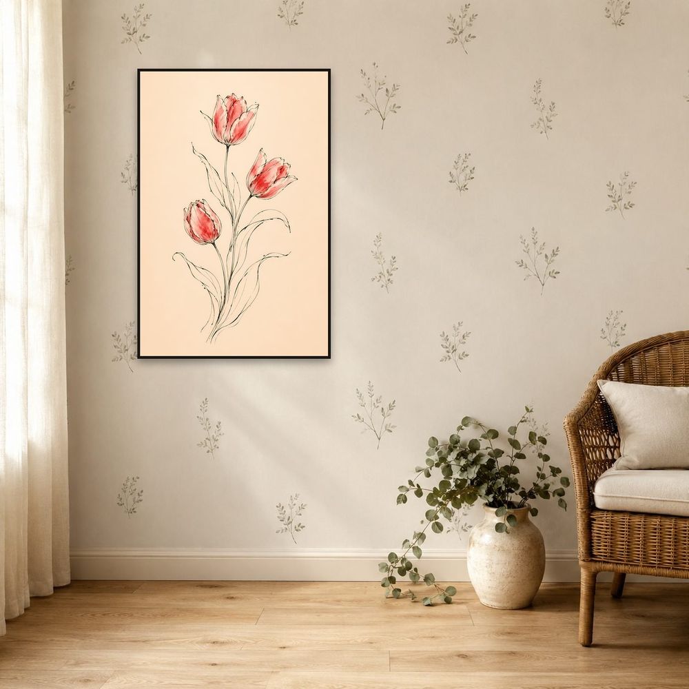 Ruby Tulips — florals wall art print by Brunelvi — view 5