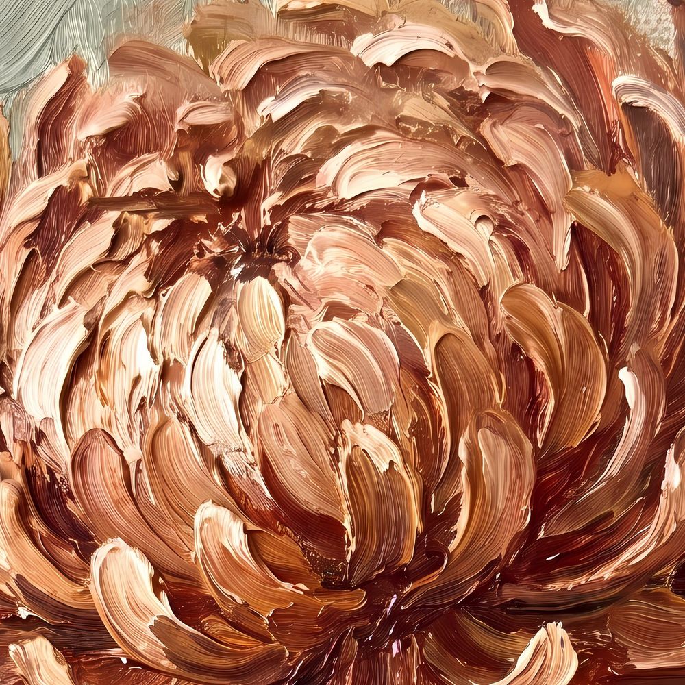Rust Chrysanthemum — florals wall art print by Brunelvi — view 2