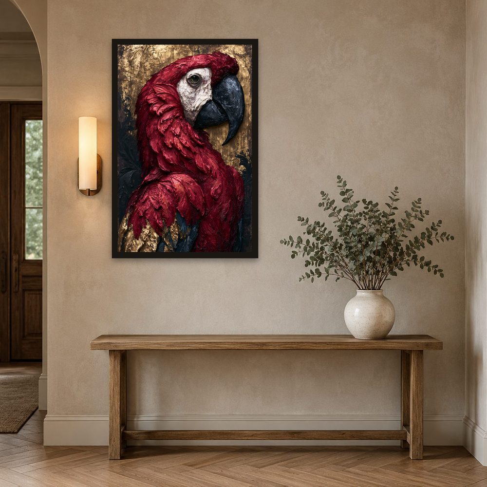 Scarlet Macaw impasto oil painting wall art by Brunelvi — Ansicht 2