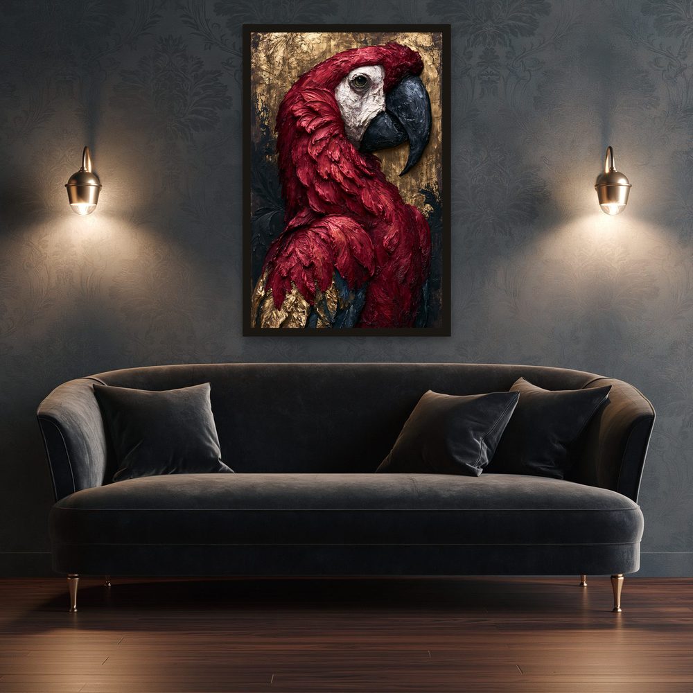 Scarlet Macaw impasto oil painting wall art by Brunelvi — Ansicht 3