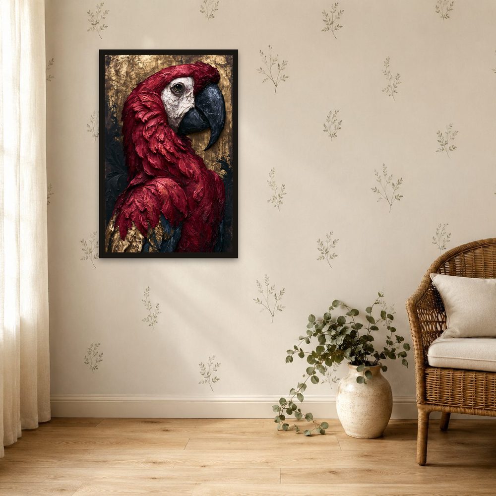 Scarlet Macaw impasto oil painting wall art by Brunelvi — Ansicht 4