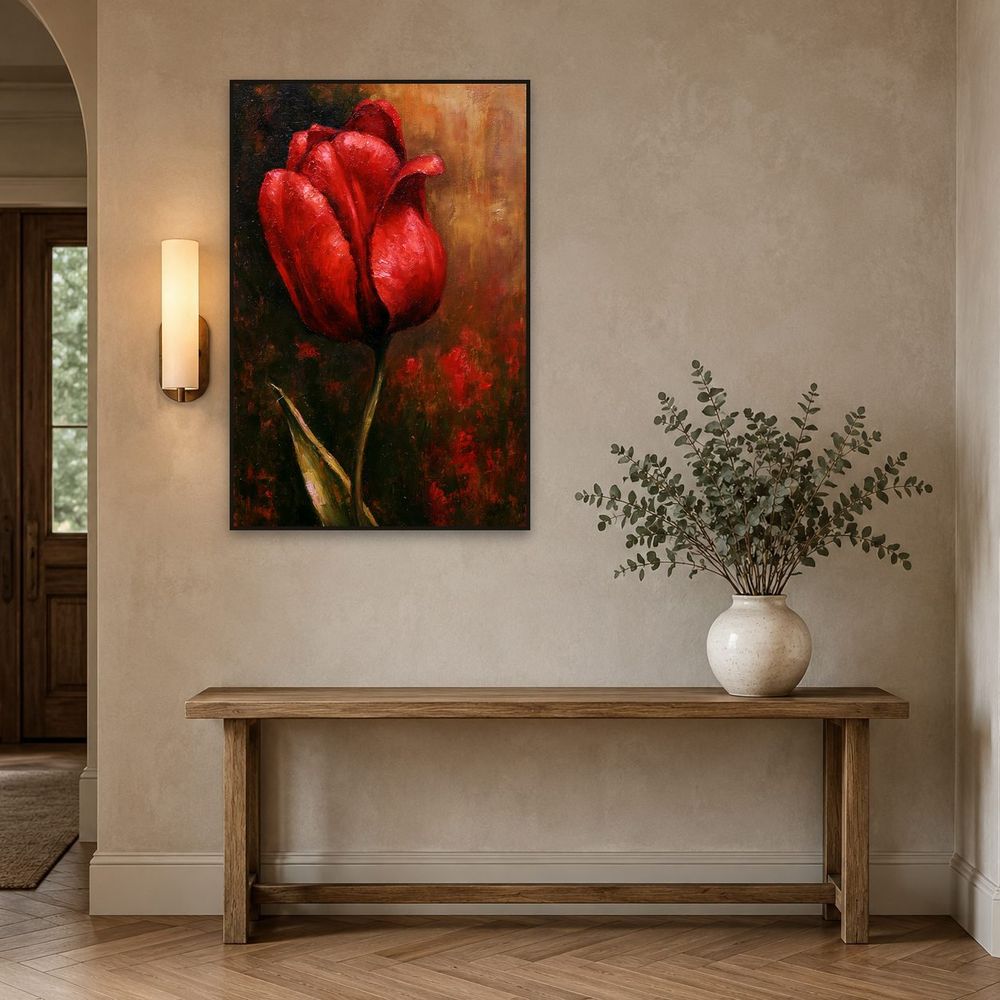 Scarlet Tulip — florals wall art print by Brunelvi — view 3