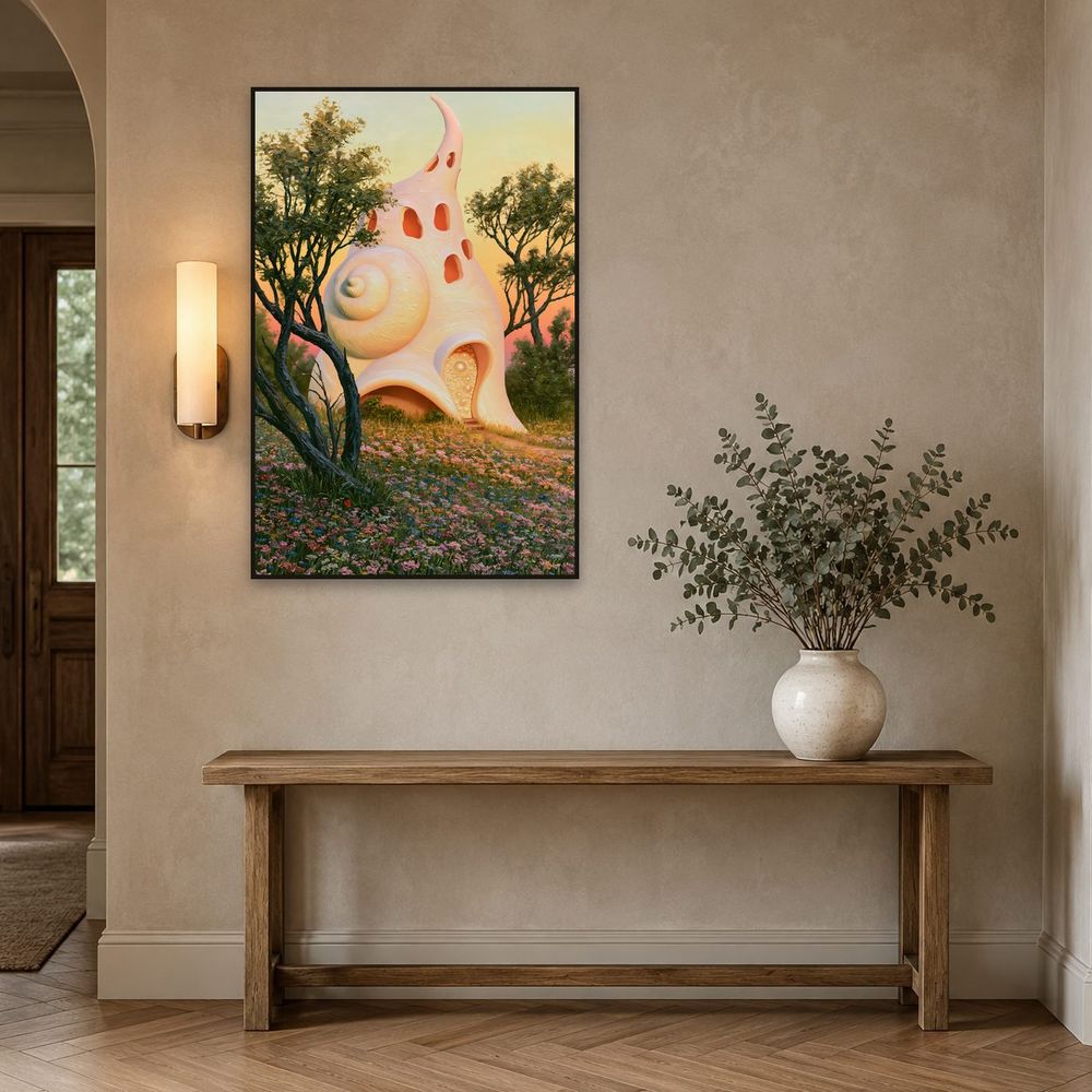 Seashell Meadow House — fantasy wall art print by Brunelvi — view 3