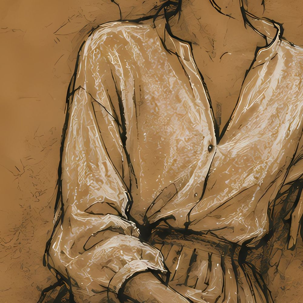 Seated Woman Sketch — animals wall art print by Brunelvi — view 2