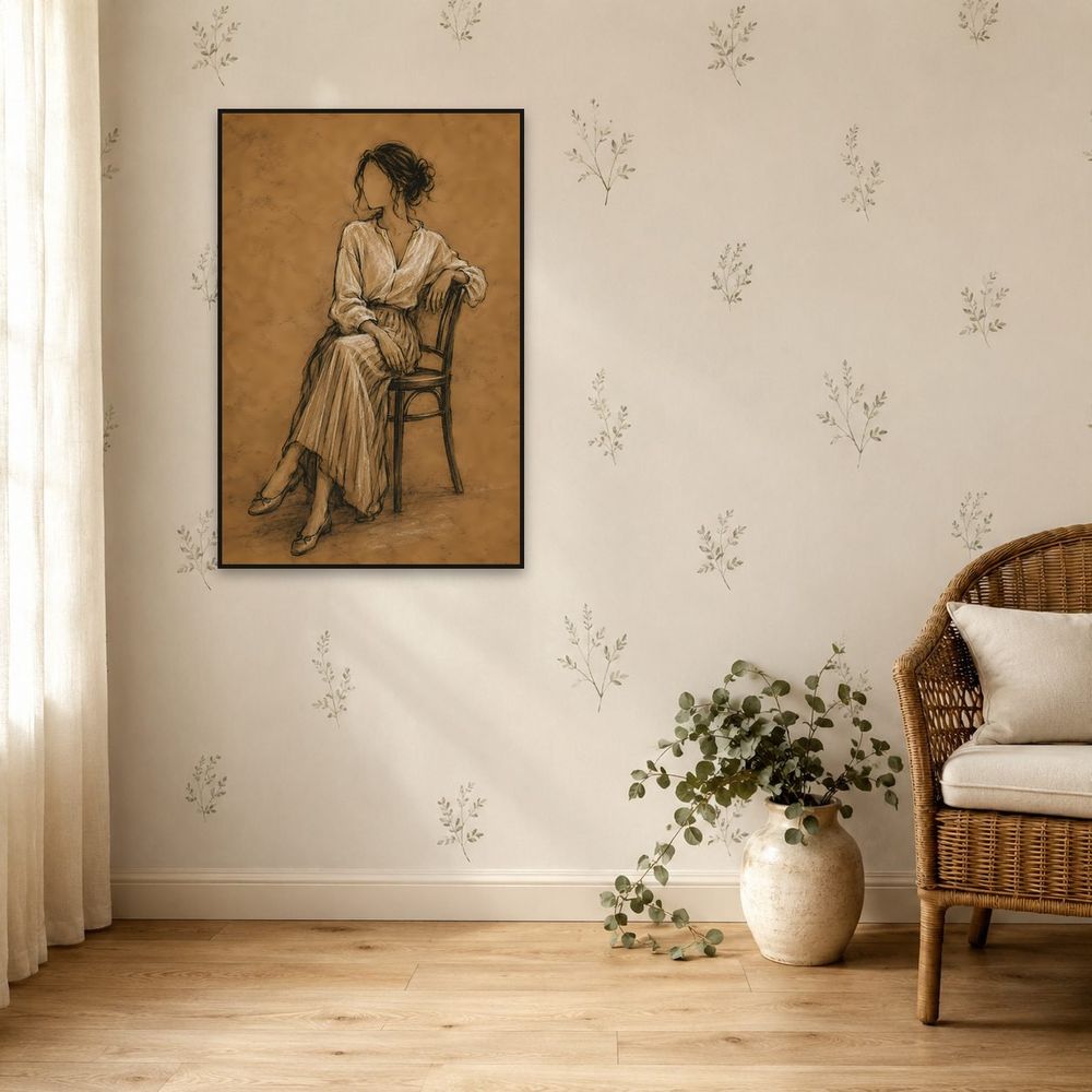 Seated Woman Sketch — animals wall art print by Brunelvi — view 5
