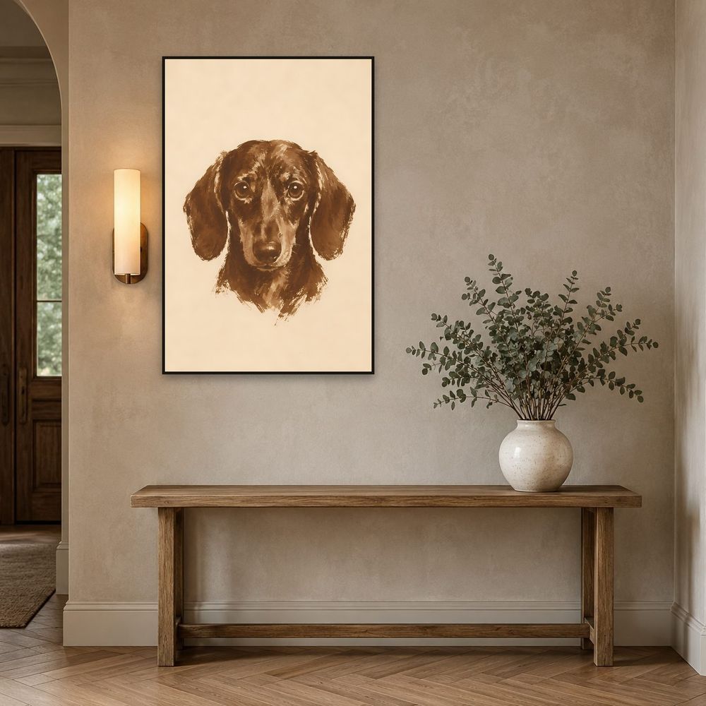Sepia Ink Dachshund — animals wall art print by Brunelvi — view 3