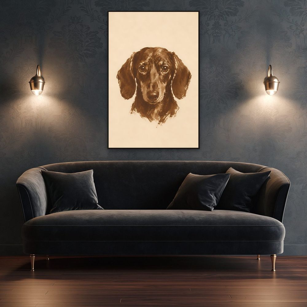 Sepia Ink Dachshund — animals wall art print by Brunelvi — view 4