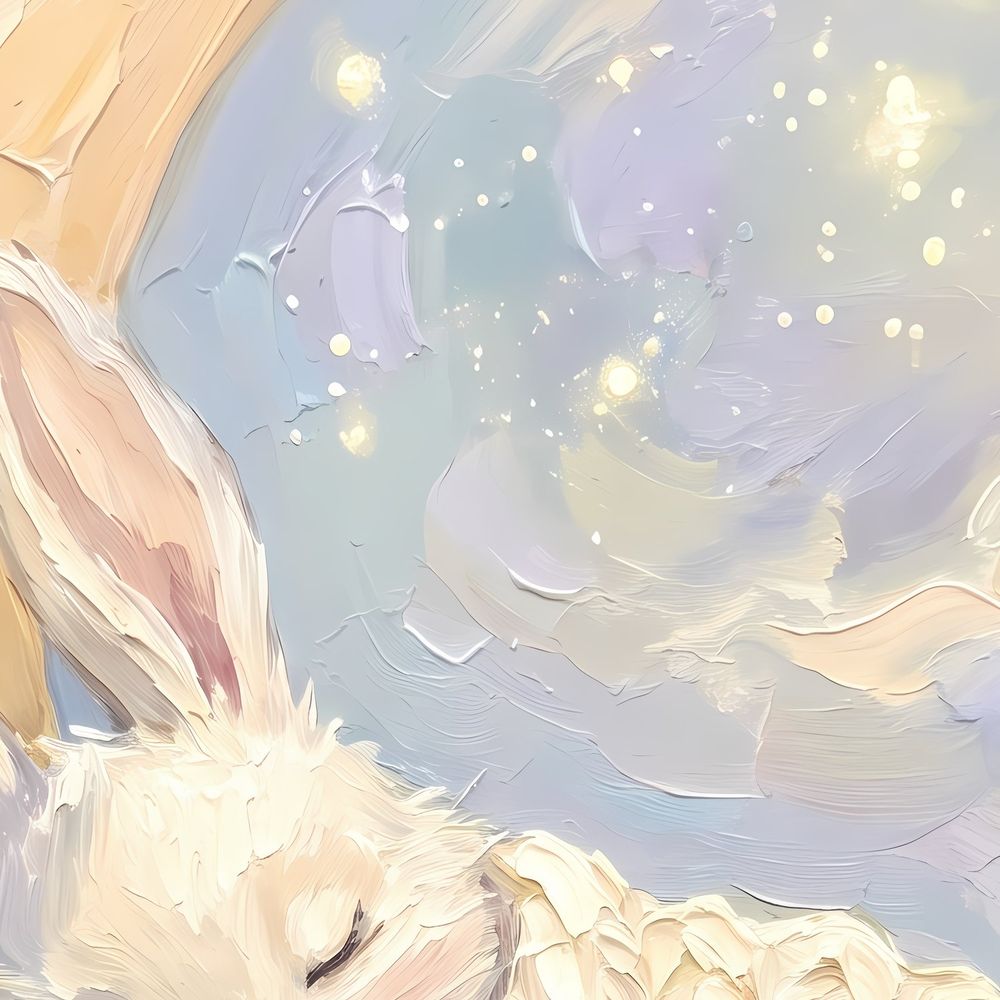 Sleeping Bunny Moon — kids & nursery wall art print by Brunelvi — view 2