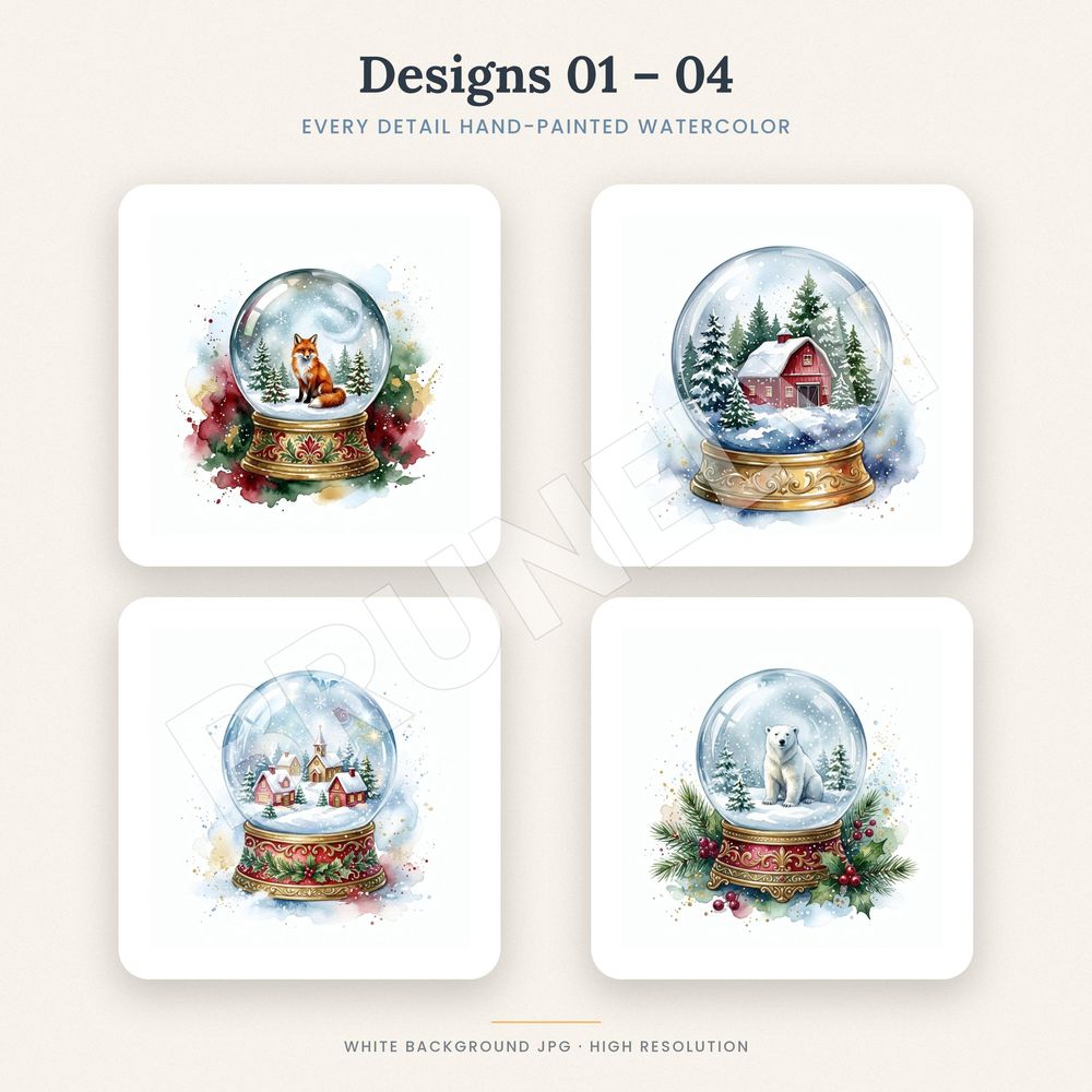 Snow Globe Clipart Bundle — jpg bundles (white bg) clipart by Brunelvi — view 3