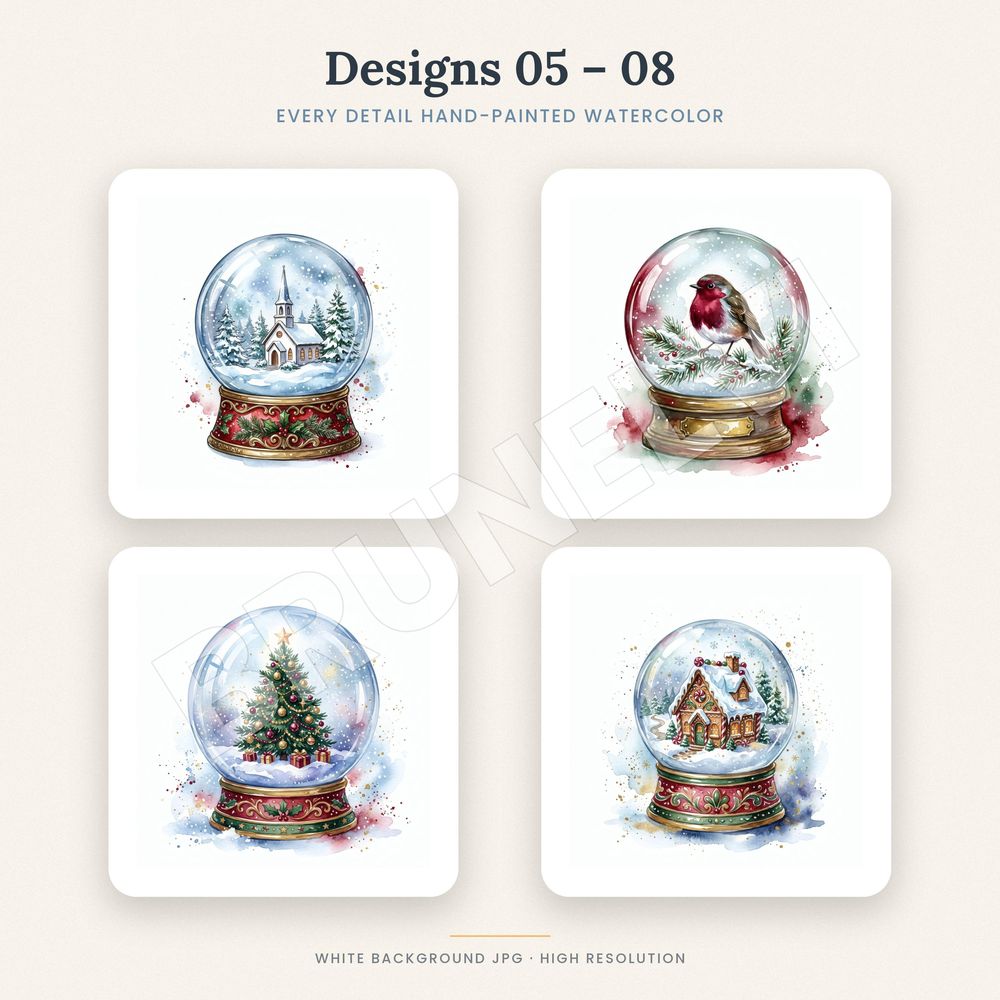 Snow Globe Clipart Bundle — jpg bundles (white bg) clipart by Brunelvi — view 4