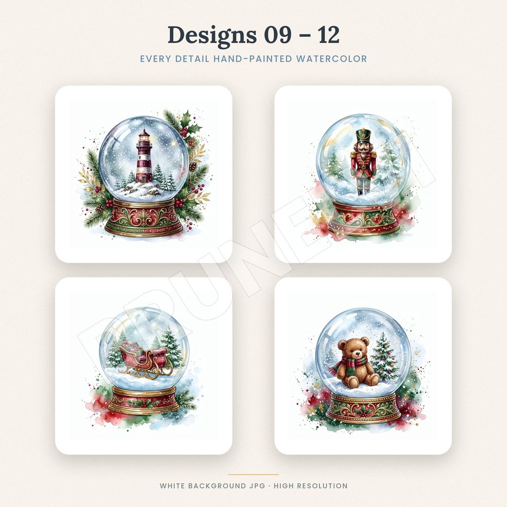 Snow Globe Clipart Bundle — jpg bundles (white bg) clipart by Brunelvi — view 5