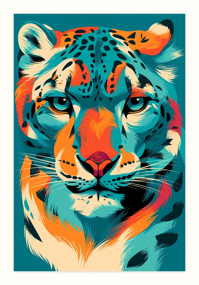 Snow Leopard Pop Art pop art wall art by Brunelvi