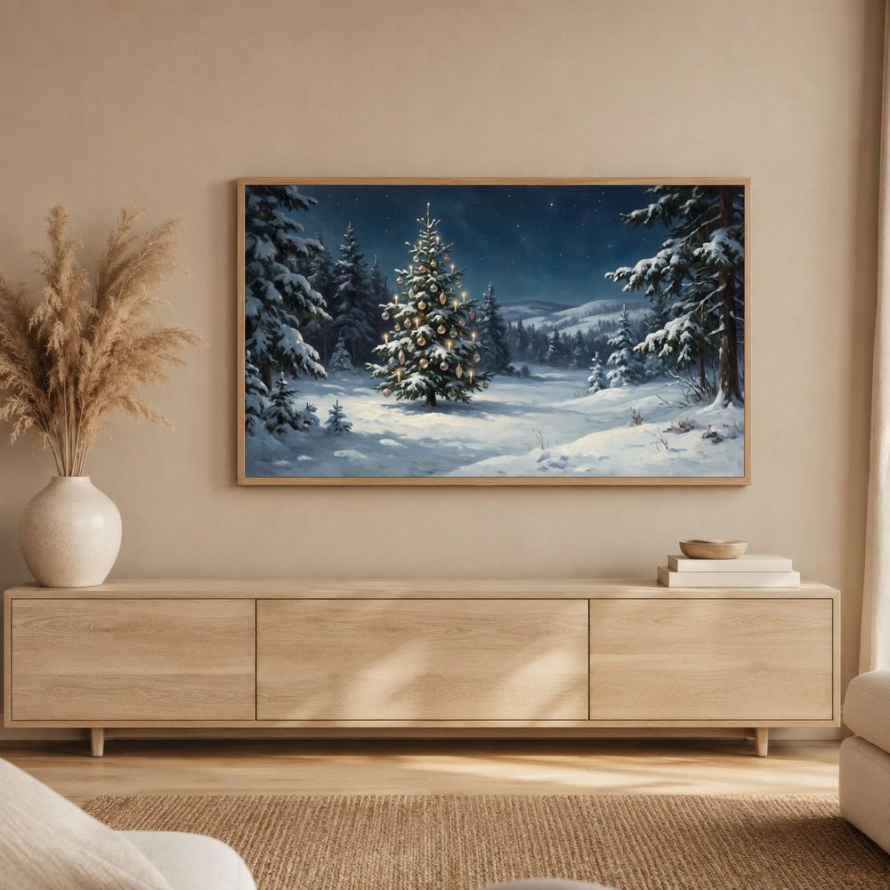 Snowy Forest Christmas Tree Frame TV Art — frame tv art frame tv art by Brunelvi — view 2