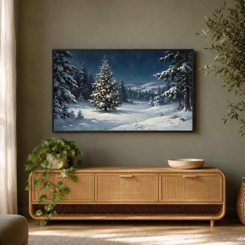 Snowy Forest Christmas Tree Frame TV Art — frame tv art frame tv art by Brunelvi — view 3