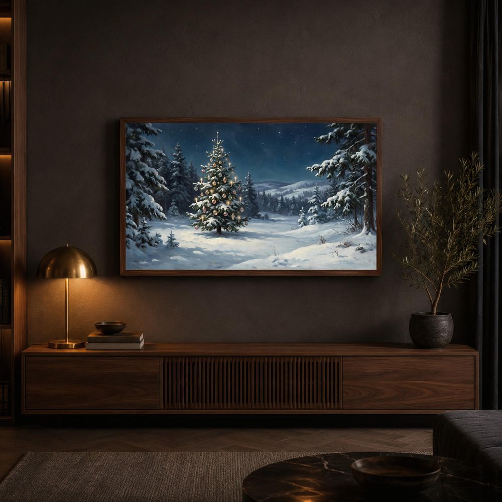 Snowy Forest Christmas Tree Frame TV Art — frame tv art frame tv art by Brunelvi — view 4