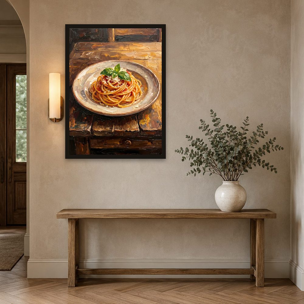 Spaghetti Pomodoro impasto oil painting wall art by Brunelvi — Ansicht 2