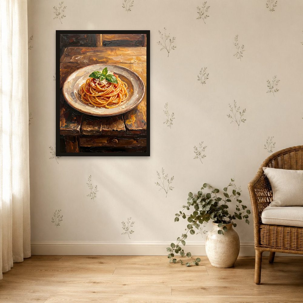 Spaghetti Pomodoro impasto oil painting wall art by Brunelvi — Ansicht 4