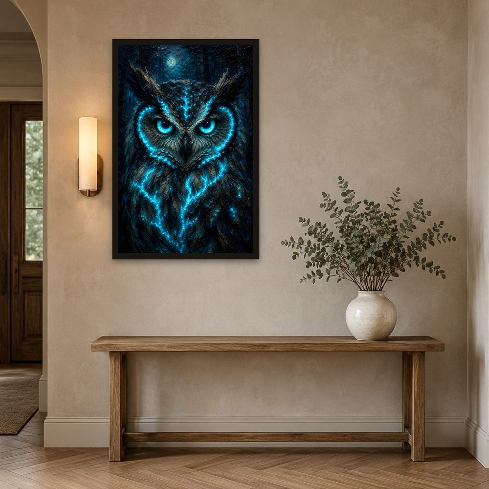 Spirit Owl impasto oil painting wall art by Brunelvi — Ansicht 2