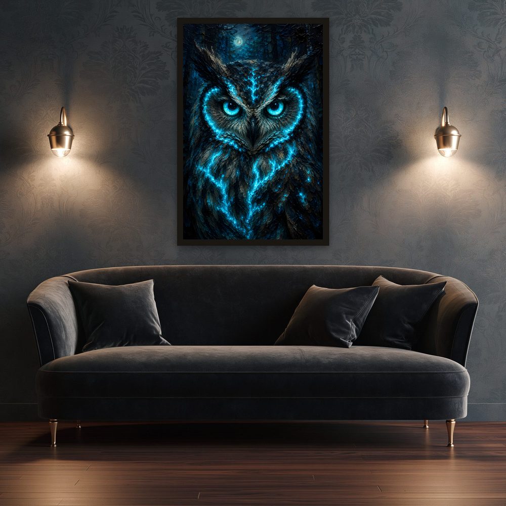 Spirit Owl impasto oil painting wall art by Brunelvi — Ansicht 3